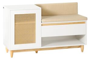 Sobuy Fsr128-W Botník Lavice S Úložným Prostorem Bílo-Přírodní 100X60X35Cm