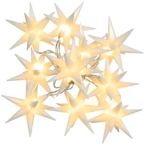 Vánoční LED hvězdy, teple bílé, 10 LED, průhledný kabel