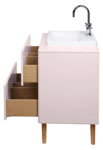 Růžová závěsná skříňka s umyvadlem bez baterie 80x62 cm Color Bath – Tom Tailor