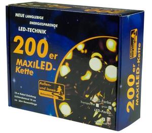 Vánoční LED osvětlení 20 m, 200 MAXI LED, teple bílé