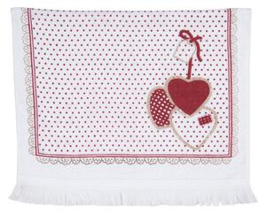 Kuchyňský ručník s červenými srdci – 40x66 cm