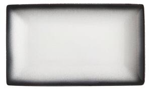 Bílo-černý keramický talíř Maxwell & Williams Caviar, 27,5 x 16 cm
