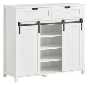 Sobuy Fsb74-W Kuchyňská Skříňka Příborník Úložná Skříň Komoda Bílá 104X93X35Cm