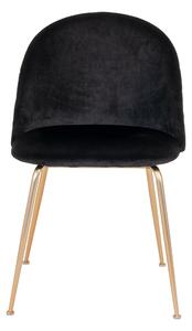 House Nordic Jídelní židle v sametové barvě, černá s mosaznými nohami, HN1207 (Černá)