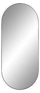 Černé oválné nástěnné zrcadlo Jarrko 35x80 cm