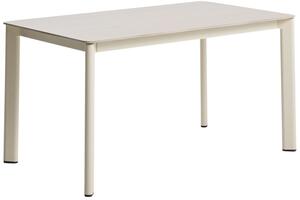 Kave Home Béžový zahradní stůl s keramickou deskou Anafi 140 x 80 cm