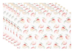 Sada 6 bavlněných prostírání s motivem jablek Apple Yard – 48x33 cm