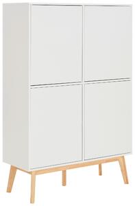 VYSOKÁ KOMODA, kaučukové dřevo, bílá, 100/149/40 cm MID.YOU - Šatní skříně, Online Only