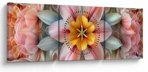 Obraz - Kaleidoskopický květ (s hodinami) (90x30 cm)