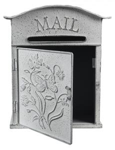 Světle šedá retro poštovní schránka Mail – 26x10x31 cm