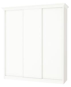 Skříň Rim-Veneziano 3D 2,3 m bílá s římsou, fasádami DTD