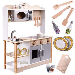 Dřevěná dětská kuchyňka MDF s doplňky 85 cm - 492 - 374
