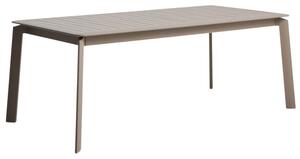 Kave Home Béžovošedý hliníkový rozkládací zahradní stůl Brela 205/287 x 100 cm