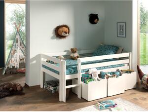 Bílá dětská vyvýšená postel Vipack Pino, 90 x 200 cm