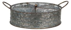 Dekorativní plechový zinkový box s 5-ti přihrádkami a uchy Rosa – 43x34x15 cm