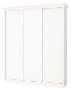 Skříň Rim-Veneziano 3D 1.8 m bílá s římsou, fasádami DTD