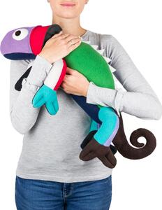 Hřejivý chameleon – měkký plyšový polštář - 959 - 382 - 475 - 366 - 386