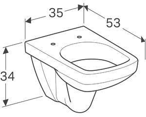 Geberit Selnova Square záchodová mísa závěsná bílá 500.270.01.5
