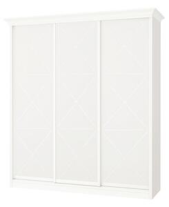 Skříň Rim-Veneziano 3D 2,63 m bílá s římsou, fasádami DTD (s dekorem)