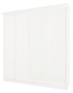 Skříň Rim-Veneziano 4D 2,5 m bílá s římsou, fasádami DTD (s dekorem)