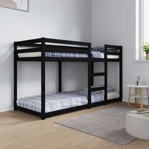 Patrová postel černá 75 x 190 cm masivní borové dřevo