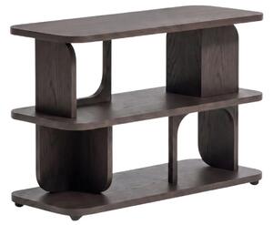 Kave Home Tmavě hnědý dubový regál Aduma 66 x 100 cm