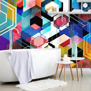 Tapeta barevná geometrie abstrakce - 150x100 cm