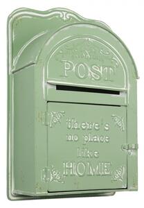 Zelená retro poštovní schránka Post Home s patinou – 26x9x39 cm