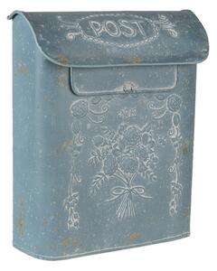 Modro šedá retro poštovní schránka No. 12 – 26x11x31 cm