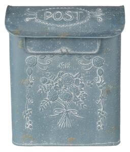 Modro šedá retro poštovní schránka No. 12 – 26x11x31 cm