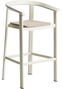 Kave Home Krémová zahradní barová židle s výpletem Erice 75 cm