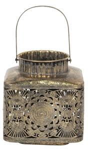 Vintage kovová lucerna s patinou René – 18x18x33 cm