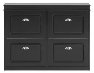 Sobuy Fsr79-Sch Botník Se 4 Klopami Botník Černá 105X82X24Cm