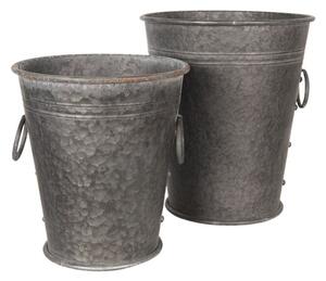 2ks dekorační plechové kbelíky – 37x42 / 32x35 cm