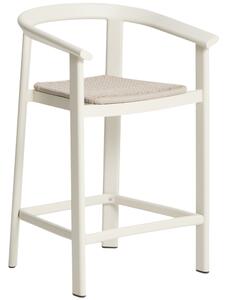 Kave Home Krémová zahradní barová židle s výpletem Erice 65 cm