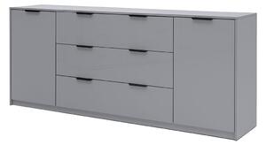 Komoda Roma Color 2 dveře 3 šířky 2,0m lesklá šedá láva