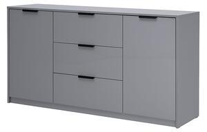 Komoda Roma Color 2 dveře 3 šířky 1,6 m lesklá šedá láva