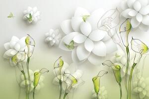 Tapeta krásné květiny abstrakce - 225x150 cm
