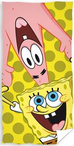 Carbotex Bavlněná froté osuška 70x140 cm - Sponge Bob a Patrick