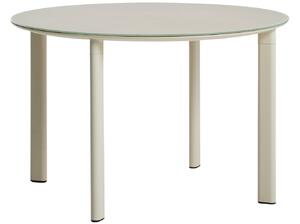 Kave Home Krémový zahradní stůl Erice Ø 120 cm se skleněnou deskou