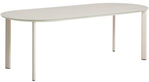 Kave Home Krémový zahradní stůl Erice 230 x 100 cm se skleněnou deskou