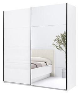 Skříň s posuvnými dveřmi 2.0х2.1m (Dveře bílý lesk/Zrcadlo) Mila