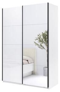 Skříň s posuvnými dveřmi 1.5х2.1m (Dveře bílý lesk/Zrcadlo) Mila