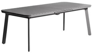Kave Home Šedý kovový zahradní rozkládací stůl Izola 220/280 x 100 cm