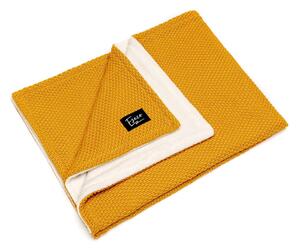 Hořčicově žlutá dětská pletená deka ESECO Winter, 80 x 100 cm