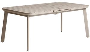 Kave Home Béžový kovový zahradní rozkládací stůl Izola 185/235 x 100 cm