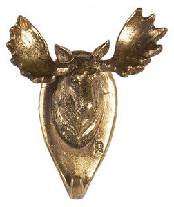 Zlatý nástěnný háček ve tvaru hlavy soba – 10x7x13 cm