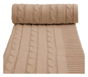 Béžová pletená dětská deka s podílem bavlny T-TOMI Spring, 80 x 100 cm