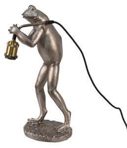Šedo-stříbrná lampička ve tvaru žabky Frog – 24x18x49 cm