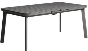Kave Home Šedý kovový zahradní rozkládací stůl Izola 185/235 x 100 cm